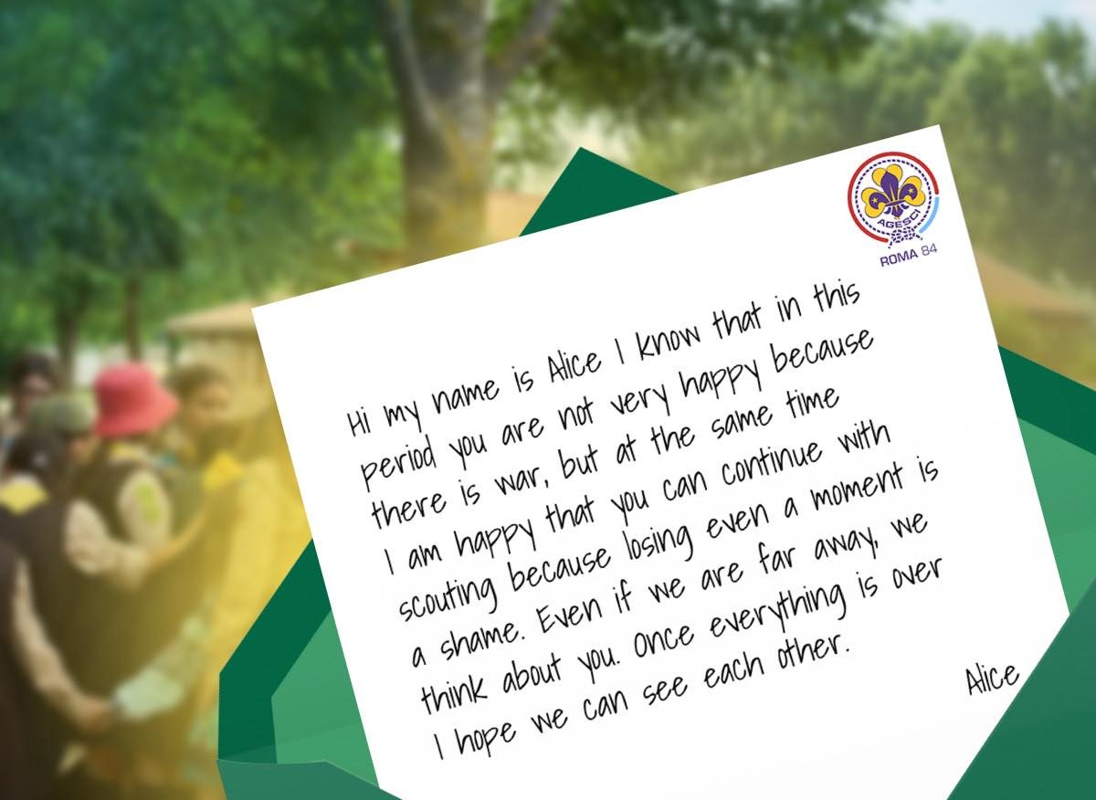 We thank Scout group from Italy for the supportive words!